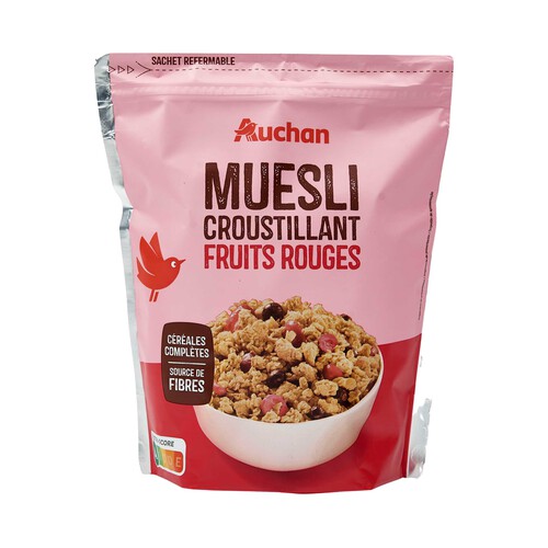 PRODUCTO ALCAMPO Cereales muesli crujiente con frutas rojas 450 g.