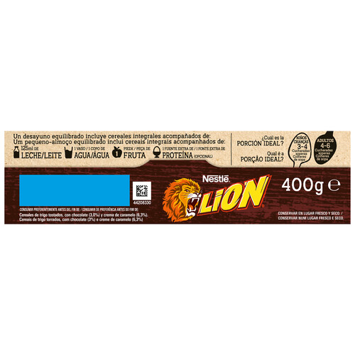 NESTLÉ Cereales con caramelo y chocolate NESTLÉ LION 400 g.