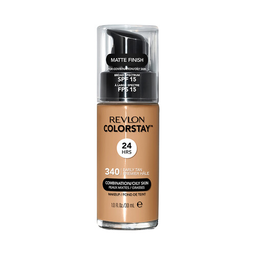 REVLON Colorstay Tono 340 Early tan Base de maquillaje líquida y de larga duración, para pieles mixtas a grasas.