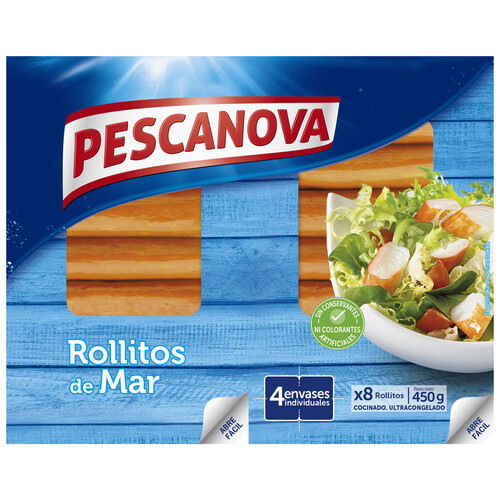 PESCANOVA Rollitos de mar sin conservantes, ni colorantes PESCANOVA 450 g.