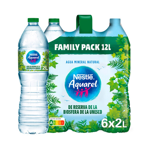 NESTLÉ AQUAREL Agua mineral pack 6 botellas 2 l.