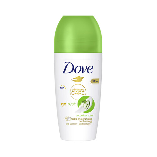 DOVE Desodorante roll on para mujer con protección antitranspirante hasta 72 horas DOVE Advanced care 50 ml.