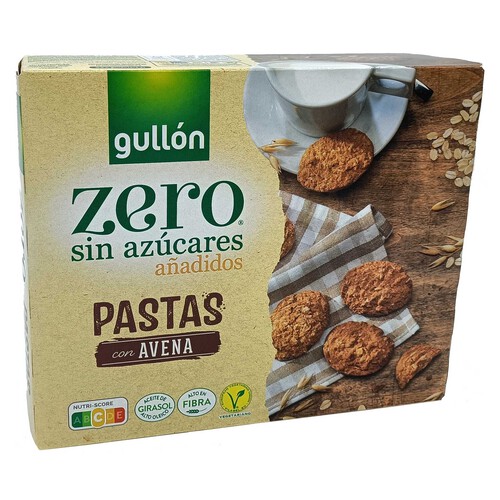 GULLÓN Zero Pastas de avena sin azúcar añadido 300 g.