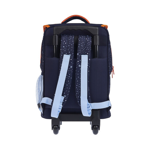 Mochila con ruedas de 38cm, solapa, varios compartimentos, ALCAMPO.