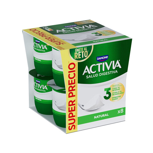 ACTIVIA Bífidus sabor natural de Danone 8 x 120 g.