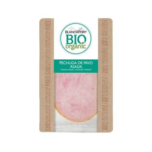 BLANCAFORT Pechuga de pavo asada ecológica en lonchas ecológica BLANCAFORT BIO ORGANIC 80 g.