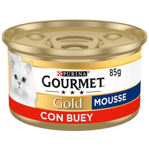 PURINA GOURMET Comida para gatos húmeda, Mousse de Buey GOURMET tarrina 85 g.