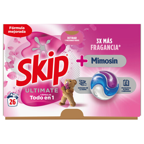 SKIP Mimosín Ultimate Detergente en cápsulas fragancia 22 lav.