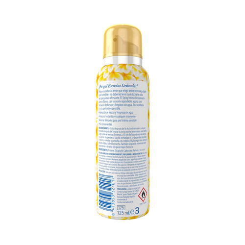 VAGISIL Desodorante íntimo en spray con aroma a jazmín blanco VAGISIL Esencias delicadas 125 ml.