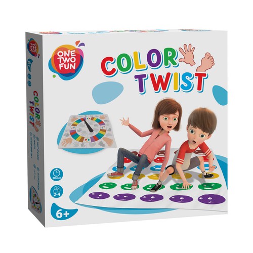 Juego infantil de agilidad Color Twist, de 2 a 4 jugadores, ONE TWO FUN ALCAMPO.