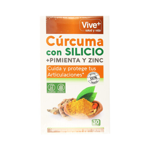 VIVE+ SALUD Y VIDA Cúrcuma con silicio VIVE + SALUD Y BELLEZA 30 cps.