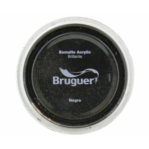 Bote de 0.25 litros de esmalte acrílico decorativo de color negro y con acabado brillante BRUGUER.