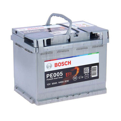 Batería de coche 60Ah, arranque 640A, 12V, BOSCH.