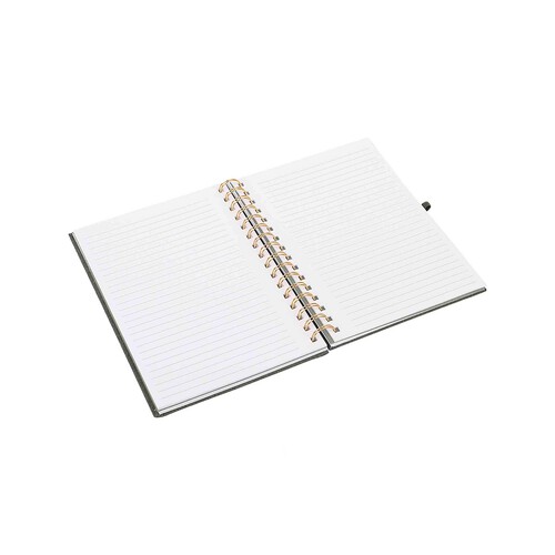 Cuaderno A5 80G 100H Horizontal/Cuadro C/Espiral Tapa Tela FSC PRODUCTO ALCAMPO