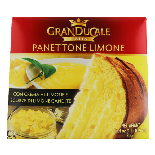 GRAN DUCALE Panettone con crema de limón y trozos de limón  750 g.