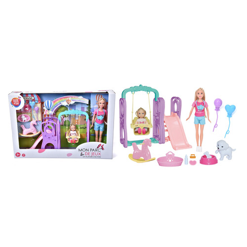 Set de muñeca + accesorios My Playground Park ONE TWO FUN ALCAMPO, 15 piezas +3 años.