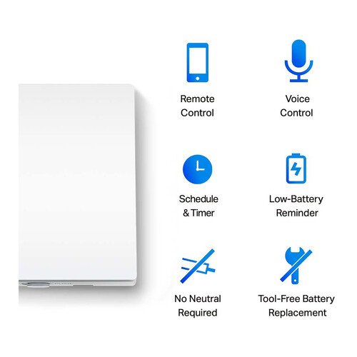 Interruptor Wi-Fi Inteligente de pared para la luz TP-LINK Tapo S210, control por App, control de voz.