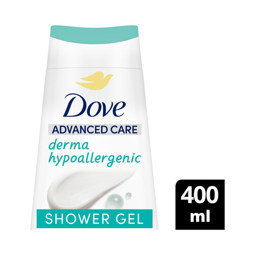 DOVE Advance care Gel hidratante hypoalergénico para baño o ducha 400 ml.