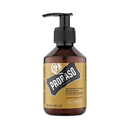 PRORASO Champú para barba con extracto de madera y especias 200 ml.