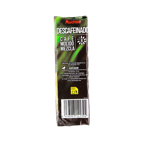 PRODUCTO ALCAMPO Café descafeinado molido mezcla intensidad 8 250 g.