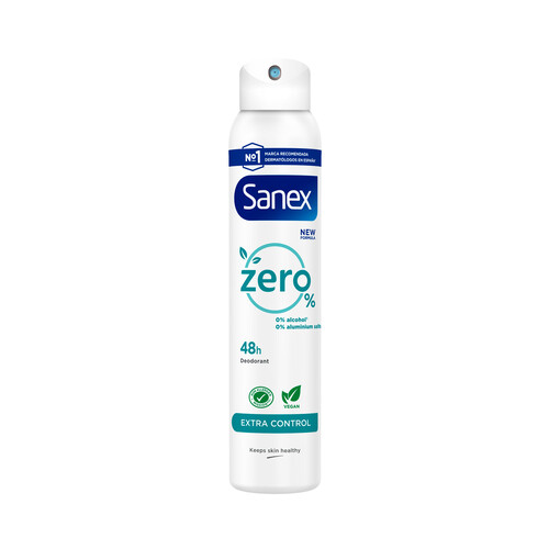 SANEX Desodorante en spray para mujer, con protección antitranspirante hasta 48h SANEX Zero % extra control 50 ml.