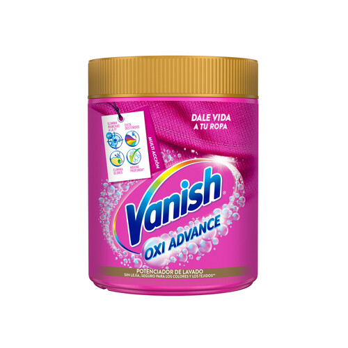 VANISH Potenciador del lavado multifunción con triple efecto: quitamanchas, eliminación de olores y cuidado de los colores VANISH OXI ADVANCE 800 g.