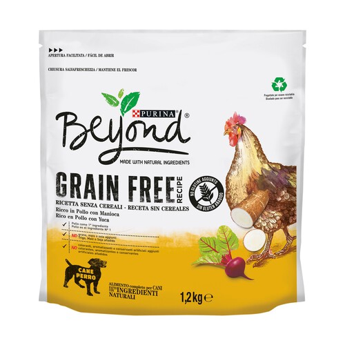 Comida para perros seca, pollo BEYOND GRAIN FREE 1,2 kg.