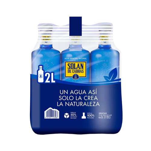 SOLAN DE CABRAS Agua mineral pack de 6 uds. 2 l.