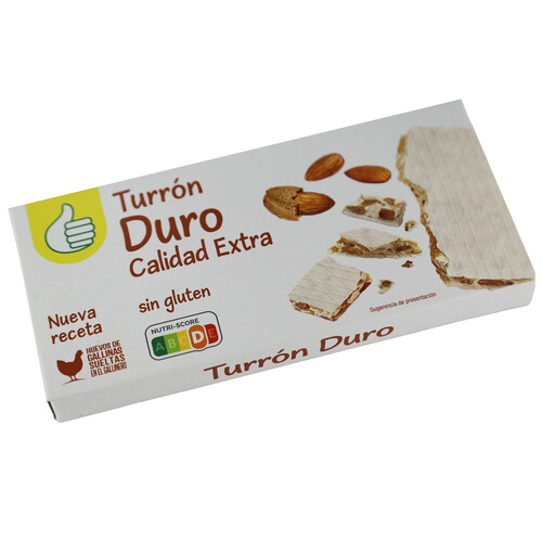 Turrón duro calidad extra  PRODUCTO ECONÓMICO ALCAMPO 200 g.