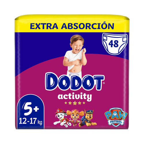 DODOT Activity Pañales talla 5+ (12-17 kg) 48 uds.