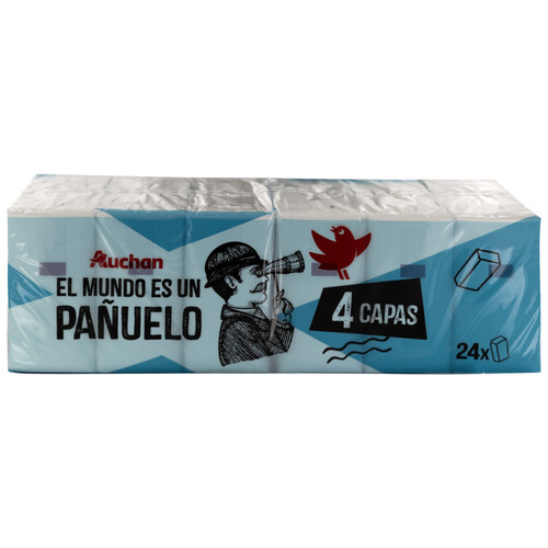 PRODUCTO ALCAMPO Pañuelos de celulosa (papel) de 4 capas 24 uds.