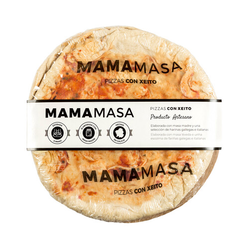 MAMAMASA Base de pizza con tomate, estirada a mano 280 g