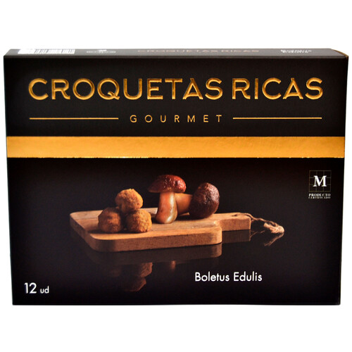 CROQUETAS RICAS Croquetas 100% caseras, ultracongeladas y rellenas de Boletus Edulis Gourmet 300 g.