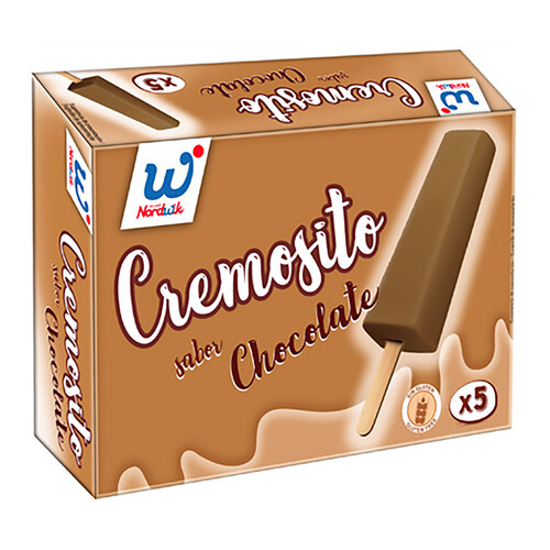 NORDWIK Cremosito Polo con sabor a chocolate, elaborado sin gluten 5 x 48 ml.