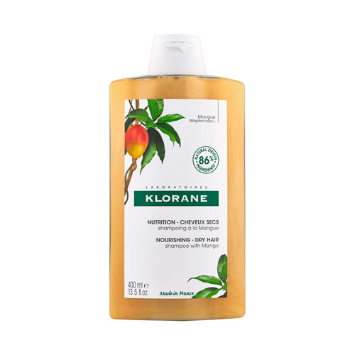 KLORANE Champú nutritivo al mango, para cabellos secos 400 ml.