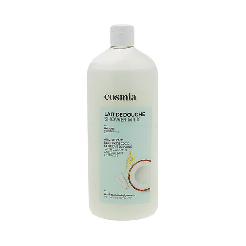 COSMIA Gel hidratante para baño o ducha (leche de ducha) con extactos de coco y avena 750 ml.