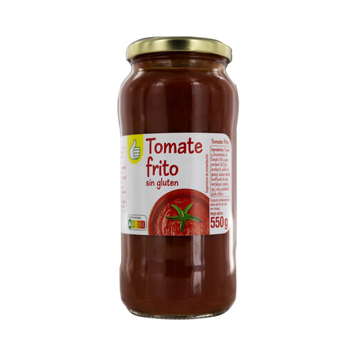 PRODUCTO ECONÓMICO ALCAMPO Tomate frito sin gluten frasco de 550 g.