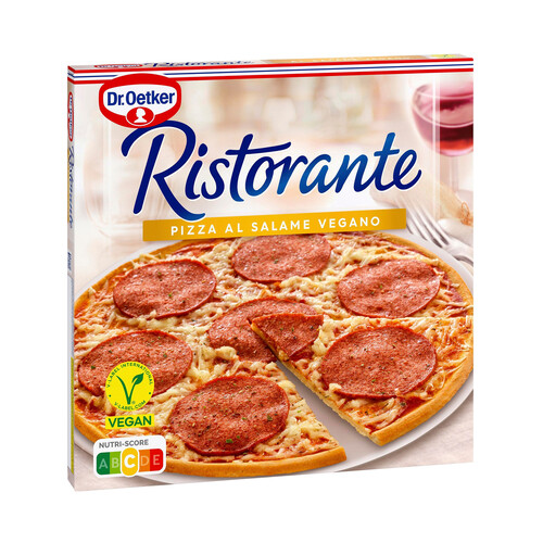 DR. OETKER Ristorante Pizza congelada de masa fina con salami vegano 295 g.