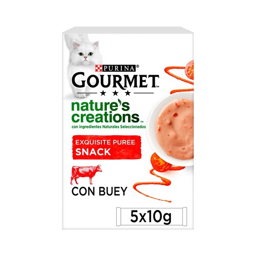 PURINA GOURMET Snack gatos con buey PURINA GOURMET NATURE CREATIONS 5 x 10 g.