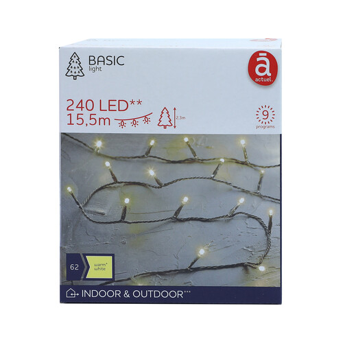 Guirnalda de 240 luces led, con 9 funciones, ACTUEL.