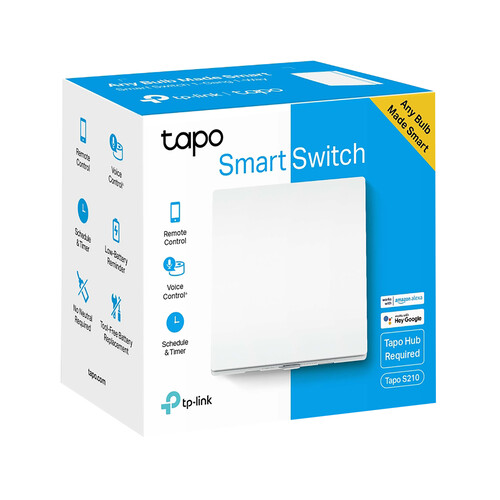 Interruptor Wi-Fi Inteligente de pared para la luz TP-LINK Tapo S210, control por App, control de voz.