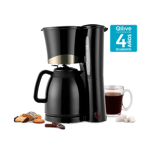 Cafetera de goteo con jarra termo QILIVE Q.5814, 10 tazas, anti-goteo, filtro permanente.