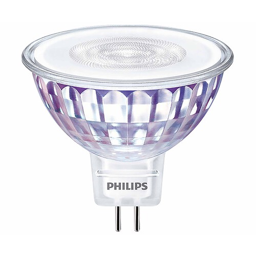 Bombilla Led GU5.3, 7W=50W, luz cálida 2700K, 621lm, PHILIPS.