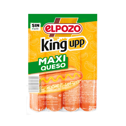 ELPOZO Salchichas king upp maxi queso 330 g.