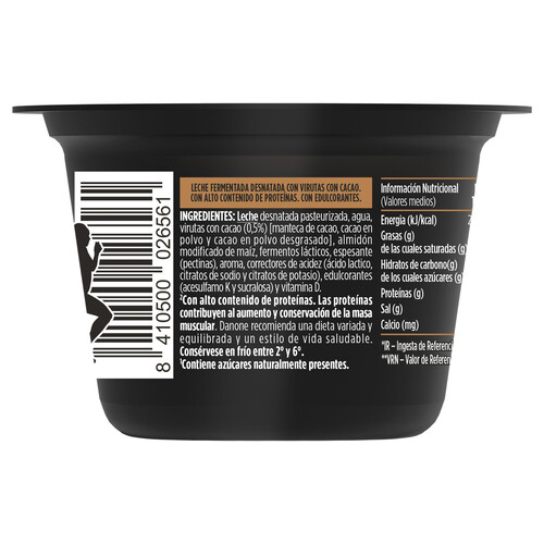 YOPRO Yogur con virutas de chocolate, proteínas y sin azúcares añadidos ni grasa de Danone 2 x 160 g.