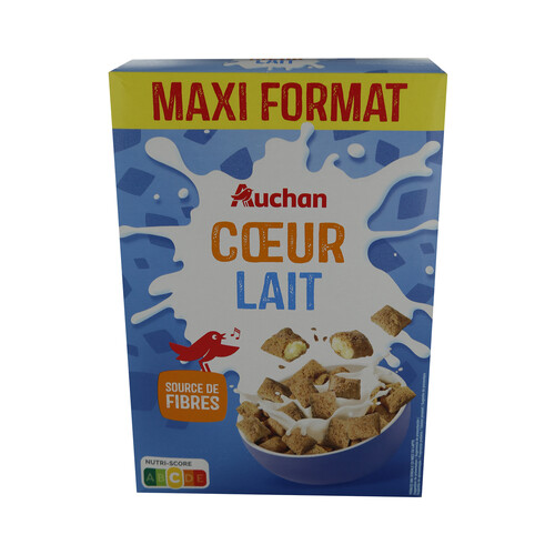 AUCHAN Cereales rellenos de leche 650 g.