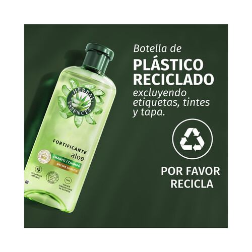 HERBAL ESSENCES Champú fortificante con aloe vera, para cabellos muy secos 350 ml.