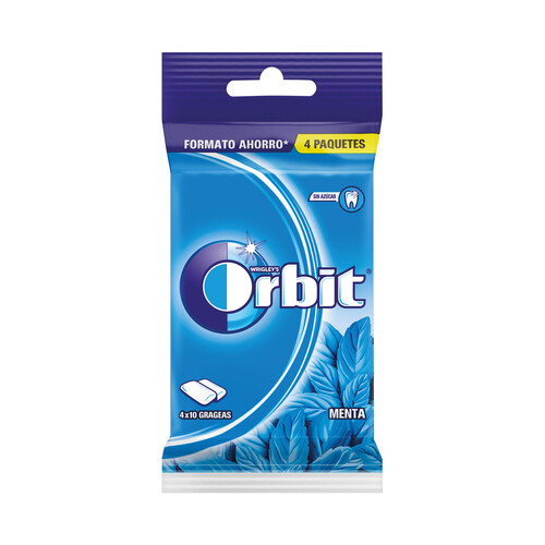 ORBIT Chicles sabor a peppermint ORBIT paquete 4 barritas. 56 g.