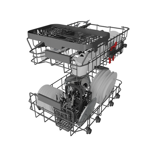 Lavavajillas WHIRLPOOL WSIC 3M27C 10 servicios, clasificación energética E, H: 82cm, A: 44,8cm, F: 55,5cm.