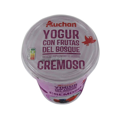 AUCHAN Yogur cremoso con frutos del bosque 500 g. Producto Alcampo